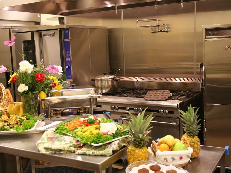 Food and decorations are in the kitchen at the Valley Oak Ballroom