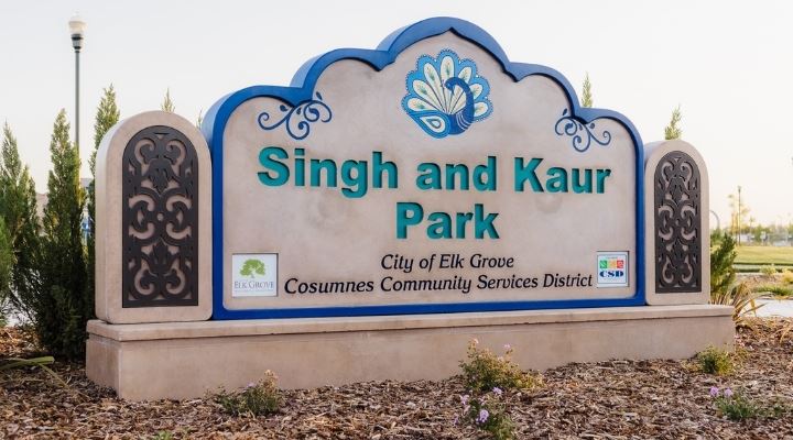 Singh and Kaur Park sign