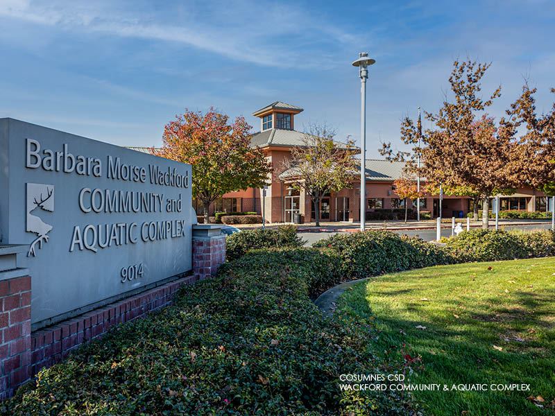 Image of Cosumnes CSD Wackford Community and Aquatic Complex, front entrance