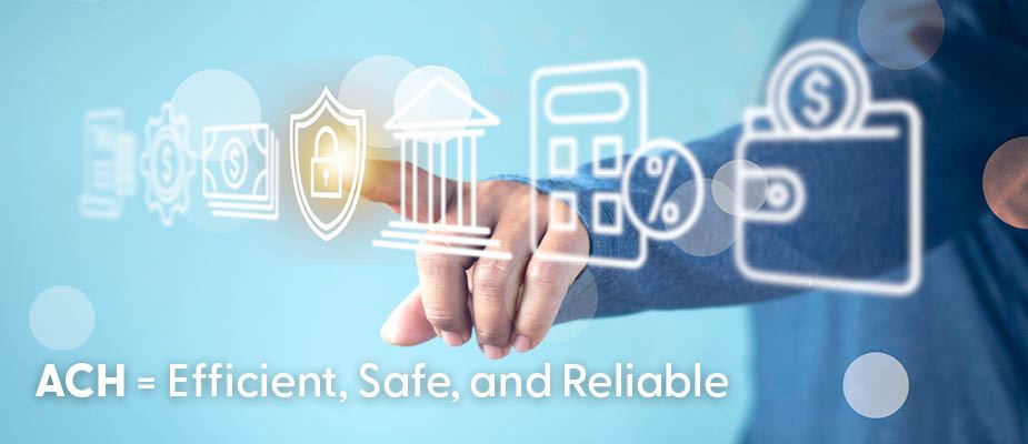 Finger pointing at security icon with other financial icons.