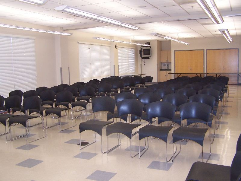 A business meeting is scheduled for the room