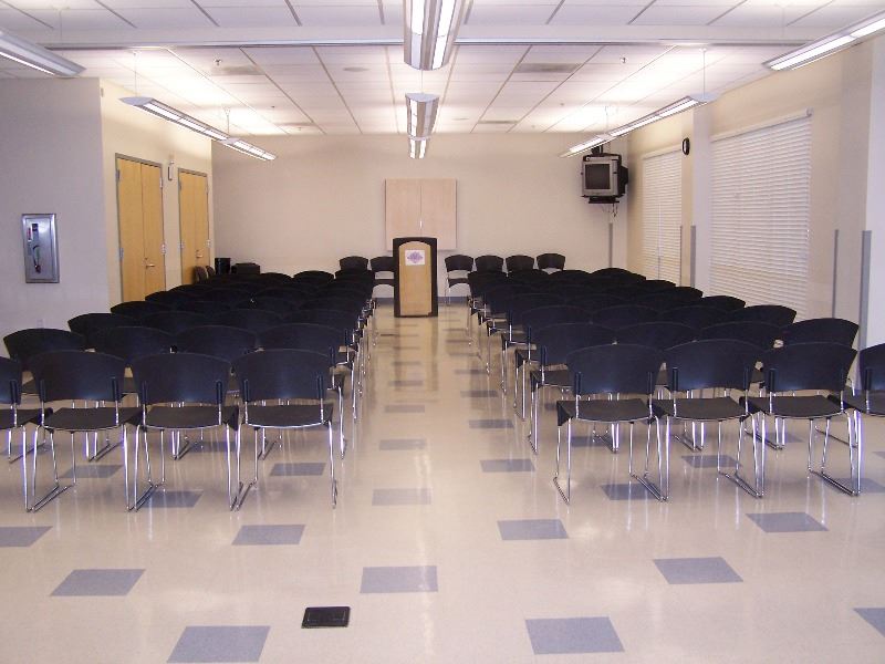 A business meeting is scheduled for the room