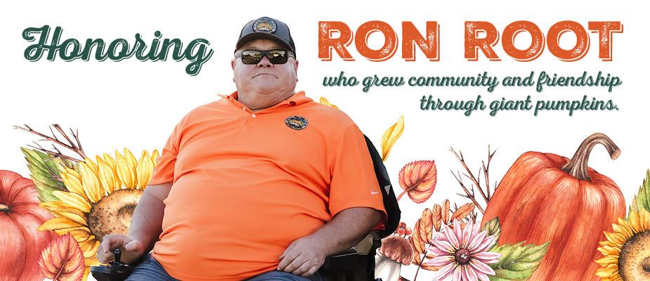 Ron Root with illustrations of flowers and pumpkins