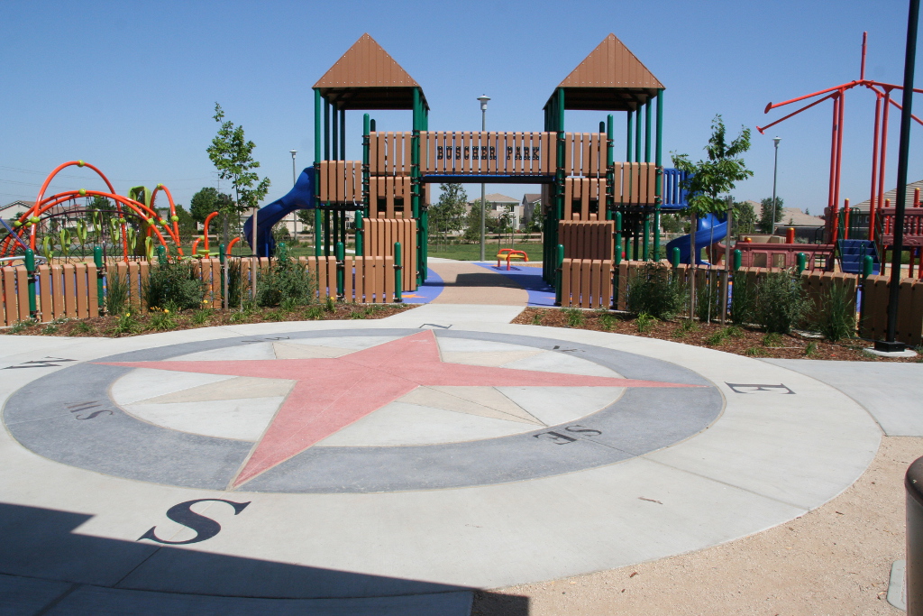Buscher Park Compass Sidewalk Art