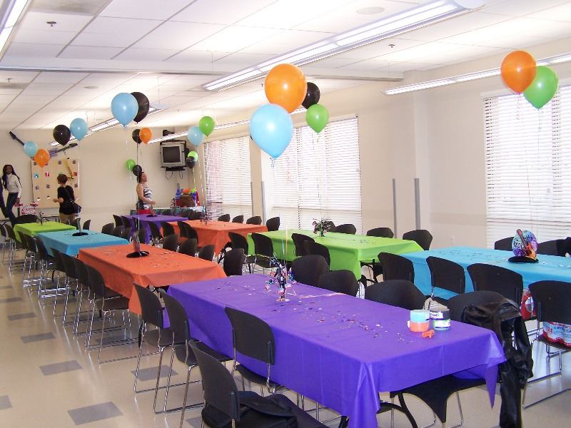Poppy Room is decorated for a birthday party