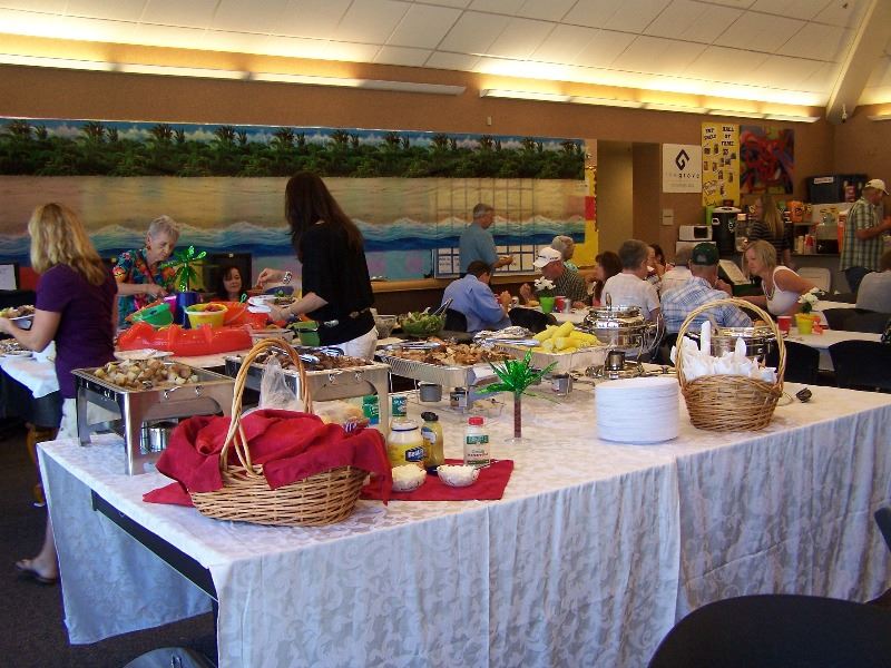 Guests attend a party at the Teen Center